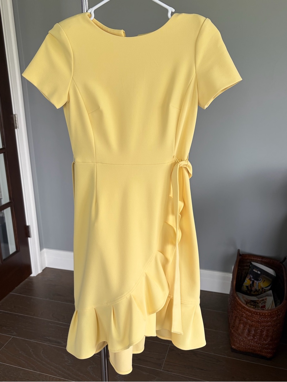 Calvin Klein Yellow Ruffle Wrap Dress - Picture 6 of 14